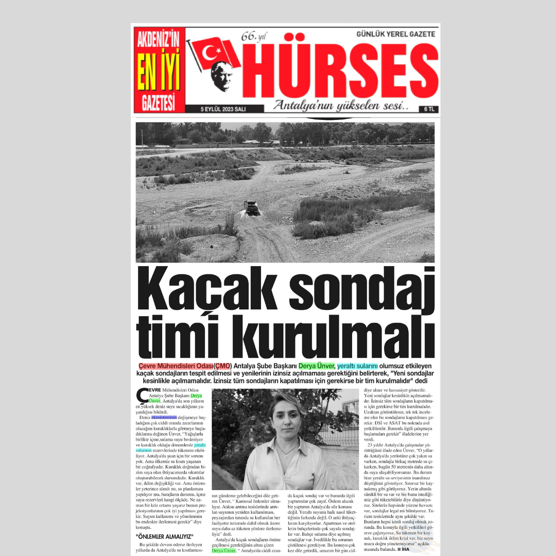 YERALTI SULARI ÇEKİLDİ