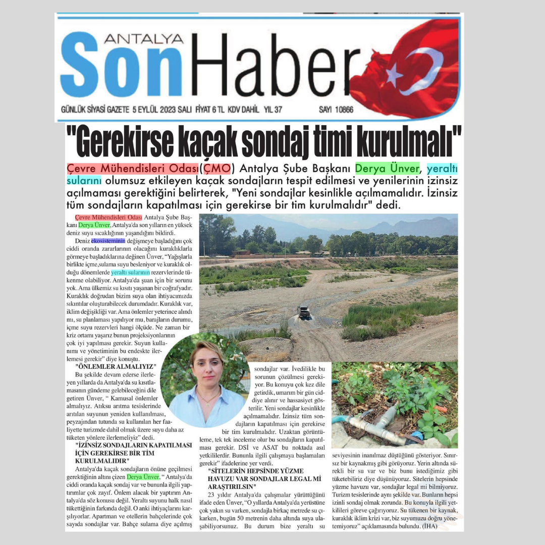 YERALTI SULARI ÇEKİLDİ