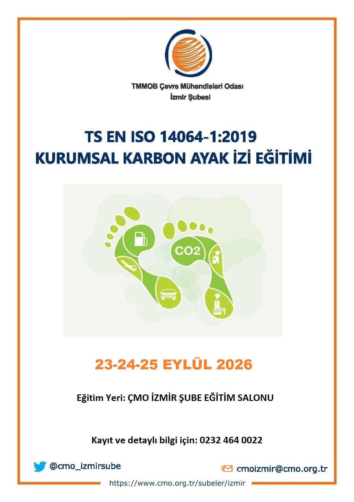 ISO 14064-1:2019 KURUMSAL KARBON AYAK İZİ EĞİTİMİ HK.