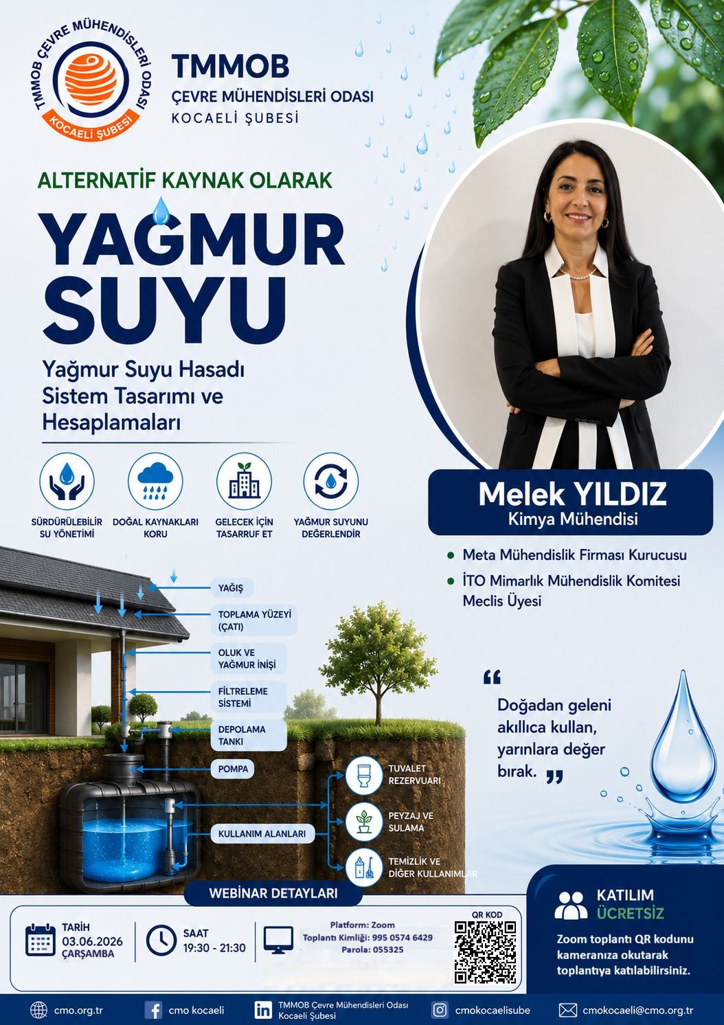 ALTERNATİF KAYNAK OLARAK YAĞMUR SUYU HASADI / WEBİNAR 