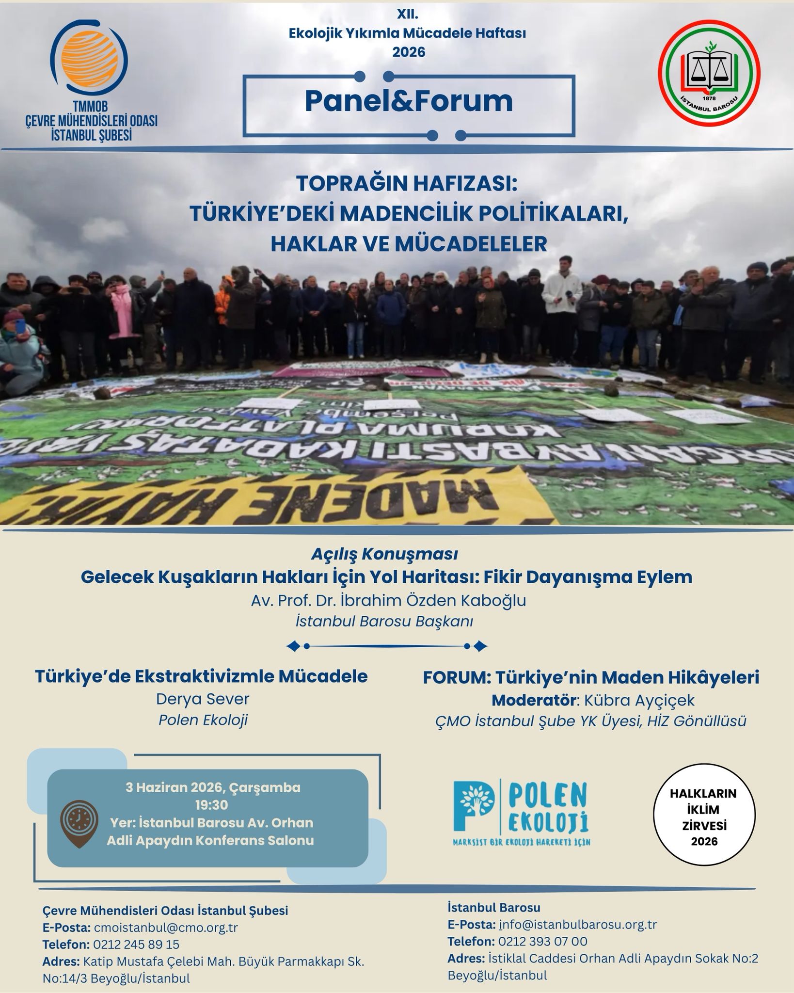 Panel ve Forum: Toprağın Hafızası – Türkiye'deki Madencilik Politikaları, Haklar ve Mücadeleler