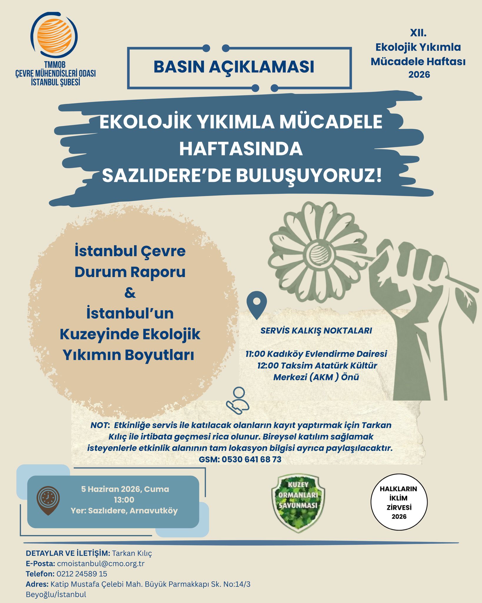 XII. EKOLOJİK YIKIMLA MÜCADELE HAFTASINDA SAZLIDERE'DE BULUŞUYORUZ