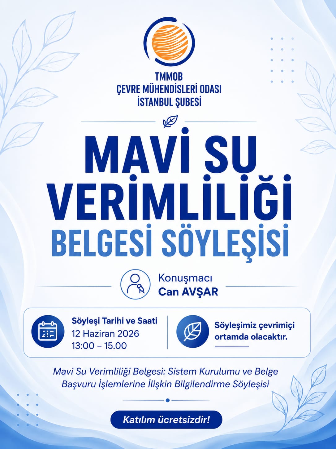  MAVİ SU VERİMLİLİĞİ BELGESİ SÖYLEŞİSİ