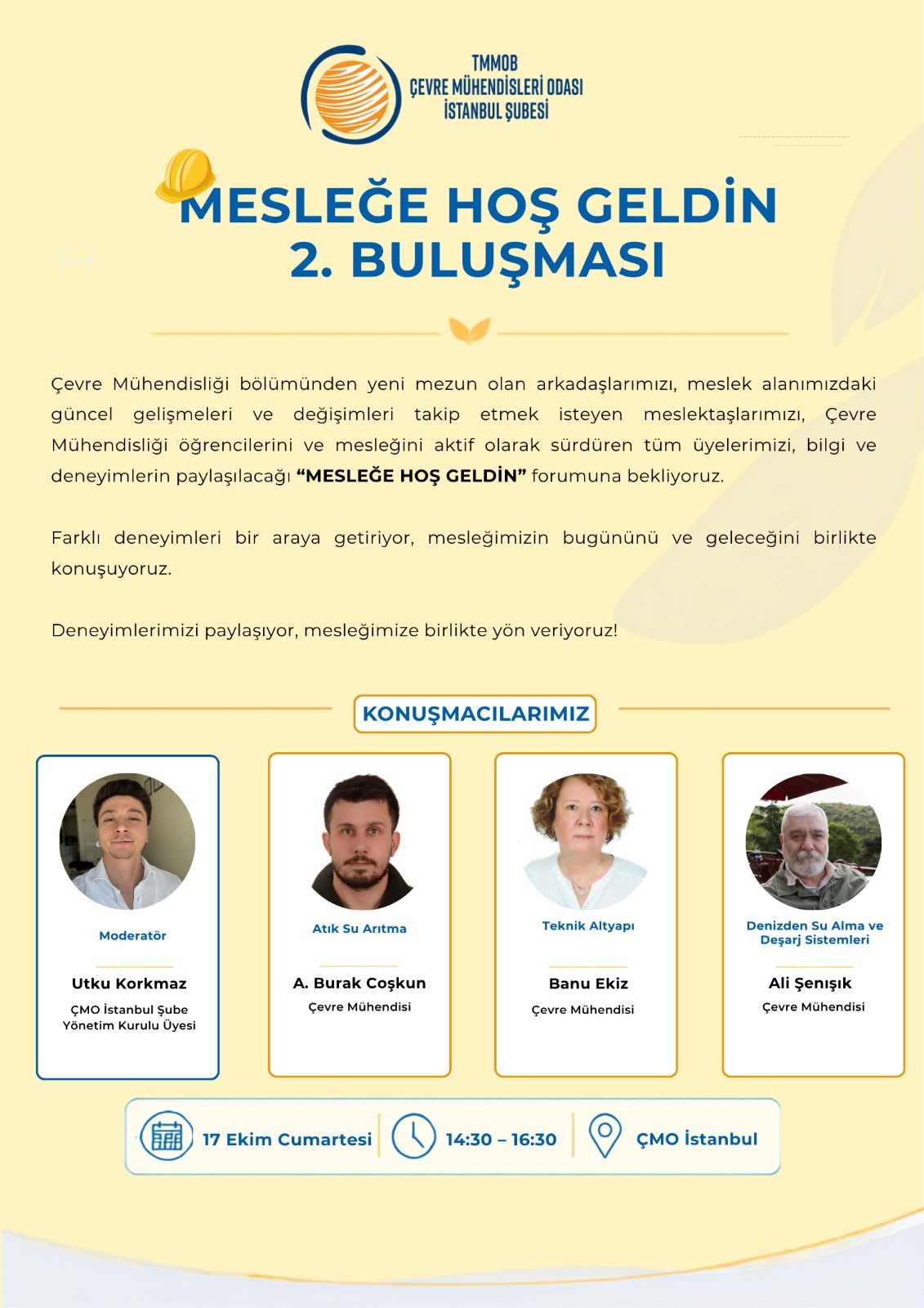 Mesleki Buluşmalar Serisi 2:  Atık Su Arıtma, Teknik Altyapı ve Denizden Su Alma ve Deşarj Sistemleri