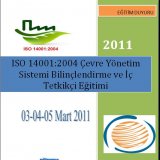 ISO 14001:2004 ÇEVRE YÖNETİM SİSTEMİ BİLİNÇLENDİRME VE İÇ DENETÇİ EĞİTİMİ