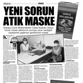 SALGIN SÜRECİNDE ATIK MASKE SORUNU