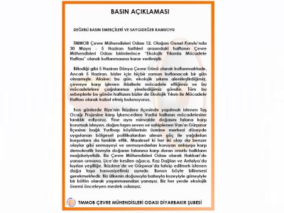 01.06.2021 TARİHİNDE ÇMO DİYARBAKIR ŞUBESİ OLARAK `EKOLOJİK YIKIMLA MÜCADELE HAFTASI İLE İLGİLİ BASIN AÇIKLAMASI GERÇEKLEŞTİRİLDİ.
