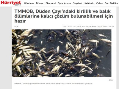ANTALYA İL KOORDİNASYON KURULU DÜDEN ÇAYINDA YAŞANAN KİRLİLİK HAKKINDA BASIN AÇIKLAMASINDA BULUNDU